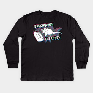 Banging Out The Tunes (Glitched Version) Kids Long Sleeve T-Shirt